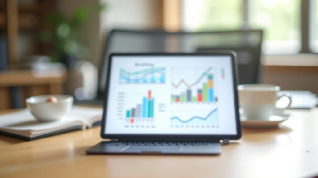 Diagramm und Finanzplan mit Sparplänen auf einem modernen Tablet-Gerät mit Grafiken