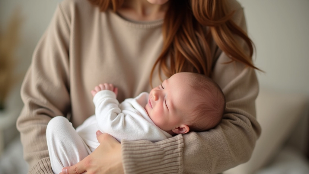 Mutter mit neugeborenem Baby, zärtliche Momente in ruhiger Umgebung