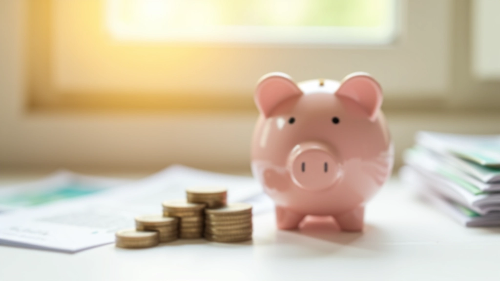 Sparschwein mit Münzen und Banknoten daneben auf Tisch mit Finanzunterlagen